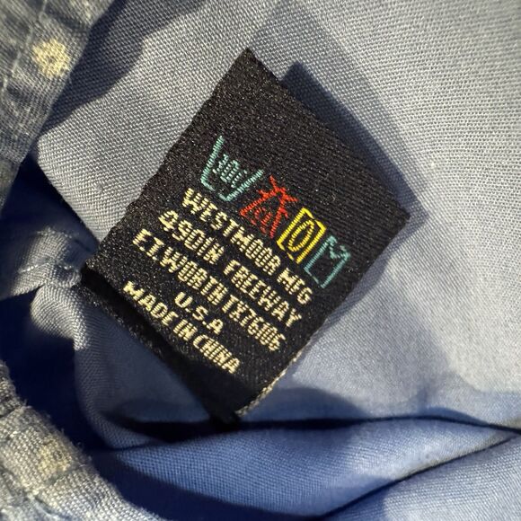 Panhandle Men's XXL Blue Dotted Button Down Long Sleeve Western Shirt Floral - Picture 9 of 10